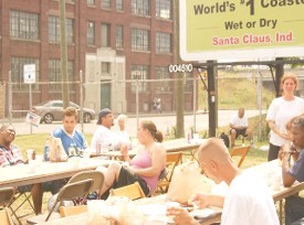 Dining outside HHOOT's Diner