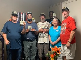 Jerry Morgan working with Veterans Posts to distribute food and gift cards from the Bob Woodruff Foundation.