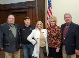 Ponytail Paul Cauley, Don Hawkins, Jill Fewell, Dixie & Sammy Davis at the June '21 MACV meeting