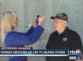 Don Hawkins receiving the Jefferson Award