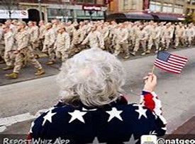 Woman Waving Flag